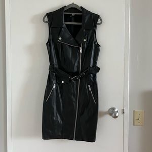 M by Mendocino Faux Leather Zip Up Dress